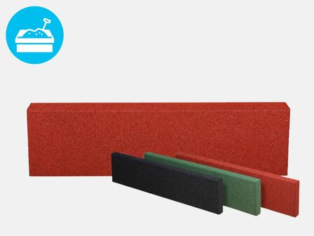 RubbertegelXL - Rubberen Opsluitband - 100x25x5 cm Rood