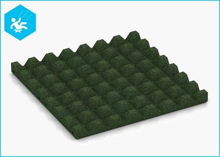 RubbertegelXL - Rubberen Speelplaatstegel - 50x50x4 cm Groen - Onderzijde