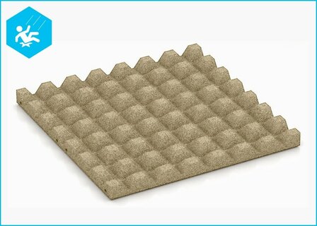 RubbertegelXL - Rubberen Speelplaatstegel - 50x50x4 cm Zand - Onderzijde