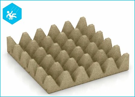 RubbertegelXL - Rubberen Speelplaatstegel - 50x50x10 cm Zand - Onderzijde