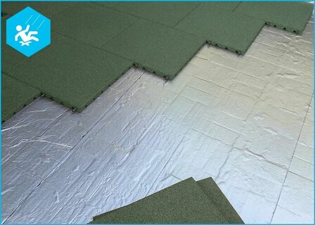 RubbertegelXL - Rubberen Speelplaatstegel - 50x50x4 cm Groen - met Pen/Gatverbinding - Legverband