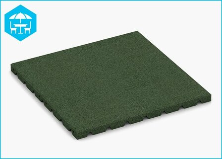 RubbertegelXL - Rubberen Dak- &amp; Terrastegel 50x50x3 cm Groen - Bovenzijde