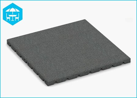 RubbertegelXL - Rubberen Dak- &amp; Terrastegel 50x50x3 cm Grijs - Bovenzijde