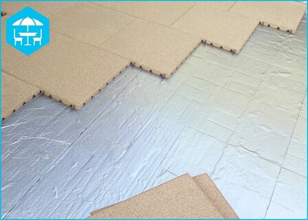 RubbertegelXL - Rubberen Dak- &amp; Terrastegel 50x50x4 cm Zand met pen-gatverbinding - Legverband