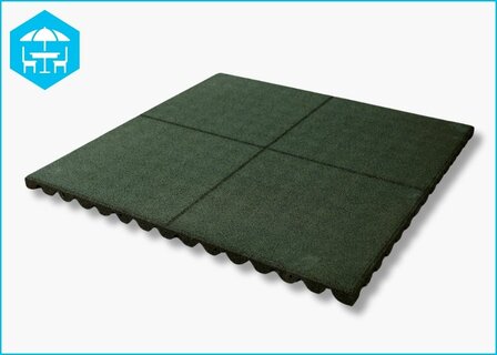 RubbertegelXL - Rubberen Dak- &amp; Terrastegel 100x100x4 cm Groen - Bovenzijde