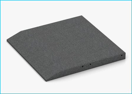 RubbertegelXL - Rubberen Speelplaatstegel 50x50 cm Rand Grijs - Bovenzijde