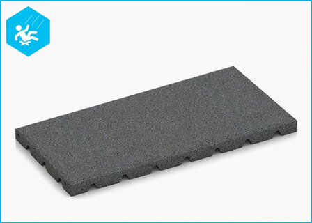 RubbertegelXL - Rubberen Speelplaatstegel - 50x25x3 cm Half Grijs - Bovenzijde