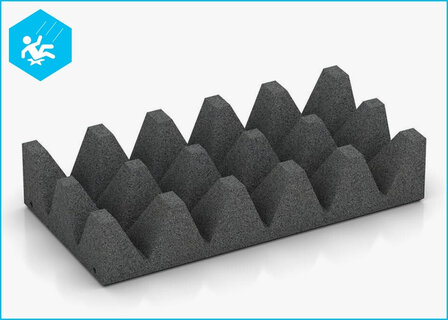 RubbertegelXL - Rubberen Speelplaatstegel - 50x25x10 cm Grijs - Onderzijde