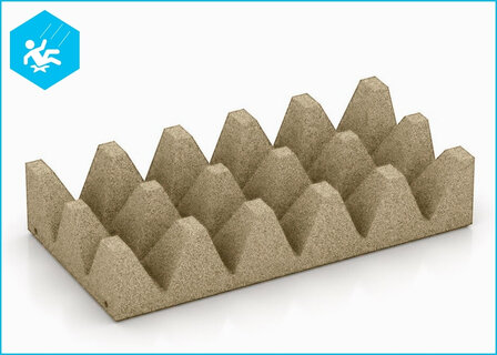 RubbertegelXL - Rubberen Speelplaatstegel - 50x25x10 cm Zand PG - Onderzijde