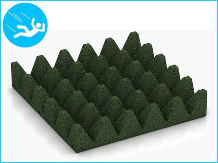 RubbertegelXL - Rubberen Speelplaatstegel - 50x50x10 cm Groen - Onderkant