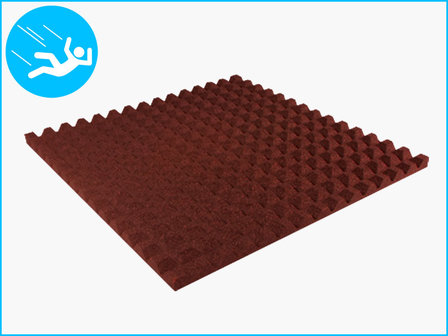 RubbertegelXL - Rubberen Speelplaatstegel - 100x100x5,5 cm Rood - Onderkant