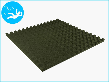 RubbertegelXL - Rubberen Speelplaatstegel - 100x100x5,5 cm Groen - Onderkant