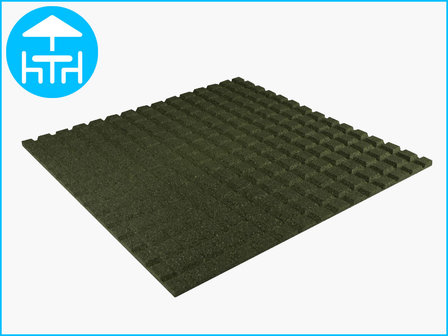 RubbertegelXL - Rubberen Terrastegel - 100x100x3 cm Groen - Onderkant