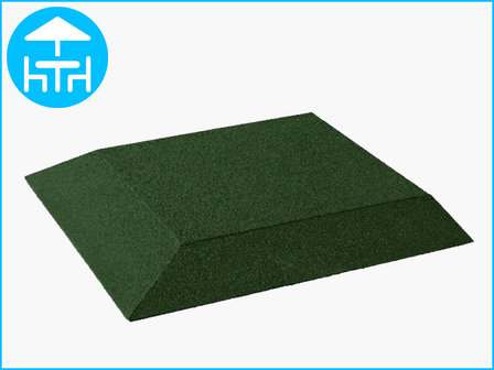 RubbertegelXL - Rubberen Terrastegel - 50x50 cm Hoek Groen - Bovenkant
