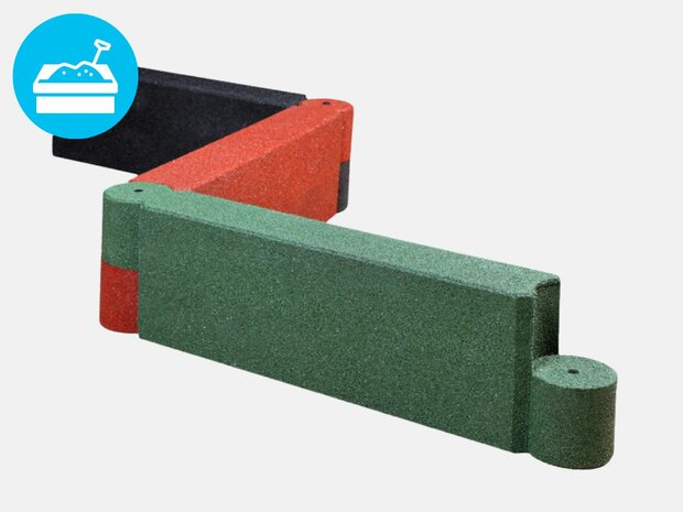 RubbertegelXL - Rubberen Zandbakprofiel - 100x30x15 cm Groen - Koppelbaar