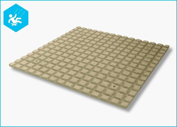 RubbertegelXL - Rubberen Speelplaatstegel - 100x100x2,5 cm Zand - Onderzijde