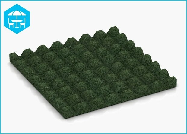 RubbertegelXL - Rubberen Dak- & Terrastegel 50x50x4 cm Groen - Onderzijde