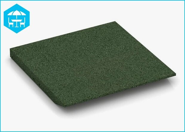 RubbertegelXL - Rubberen Dak- & Terrastegel 50x50 cm Hoek Groen - Onderzijde