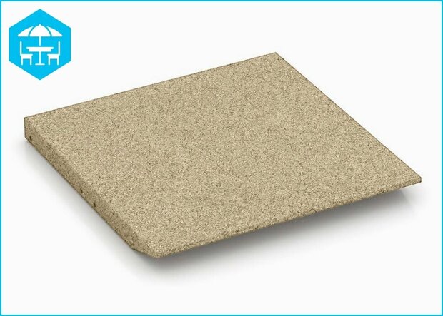 RubbertegelXL - Rubberen Dak- & Terrastegel 50x50 cm Rand Zand - Onderzijde