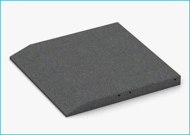 RubbertegelXL - Rubberen Speelplaatstegel 50x50 cm Rand Grijs - Bovenzijde