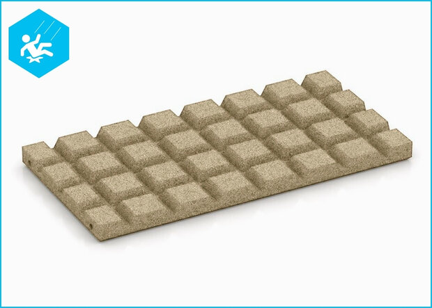 RubbertegelXL - Rubberen Speelplaatstegel - 50x25x3 cm Half Zand - Onderzijde