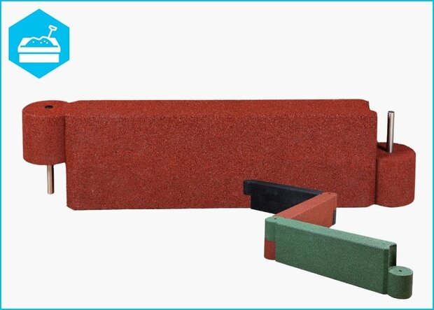 RubbertegelXL - Rubberen Zandbakprofiel - 100x30x15 cm Rood
