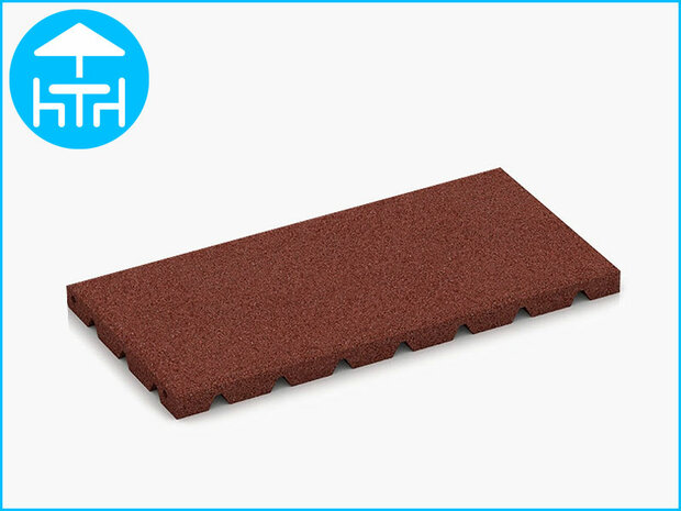 RubbertegelXL - Rubberen Terrastegel - 50x25x3 cm Rood - Bovenkant