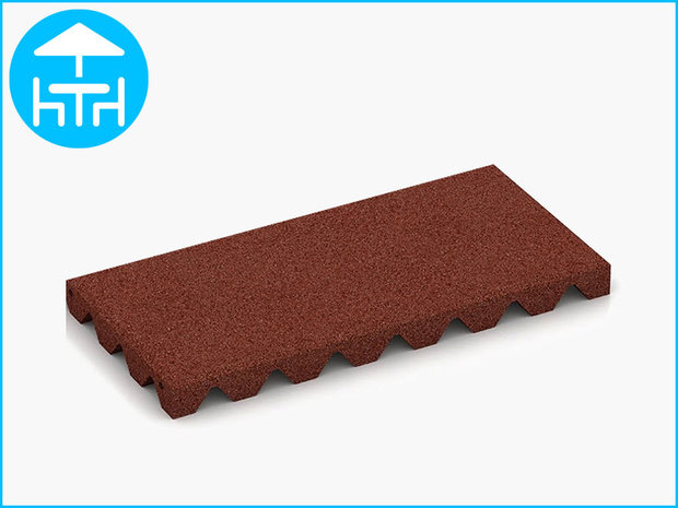 RubbertegelXL - Rubberen Terrastegel - 50x25x4 cm Rood - Bovenkant